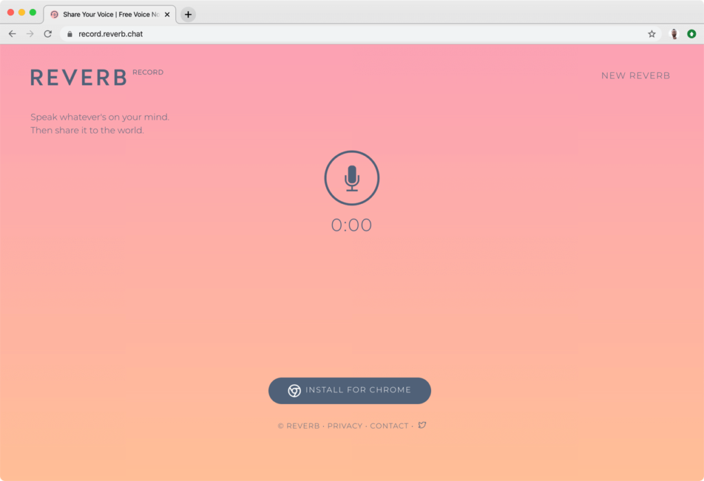 Make a voice message online with Reverb Record