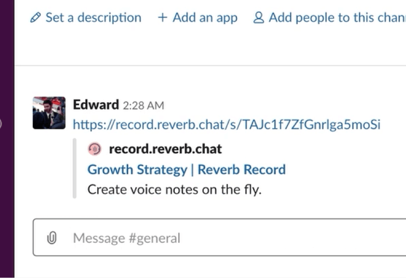 Sharing an audio recording on Slack