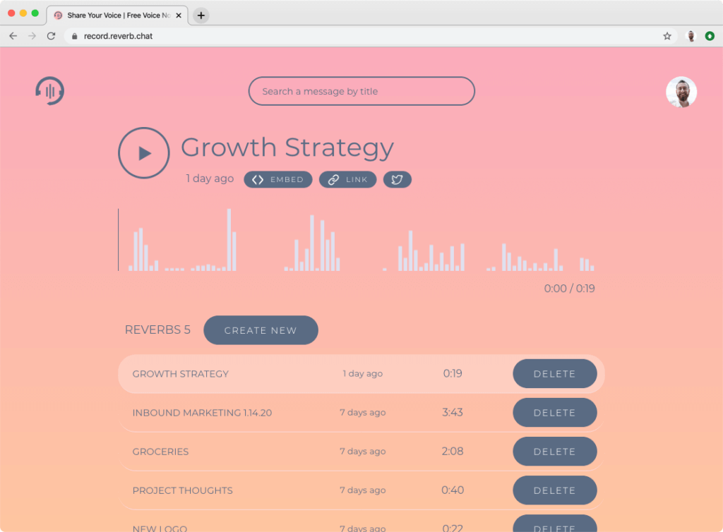 Manage voice recordings from one place.