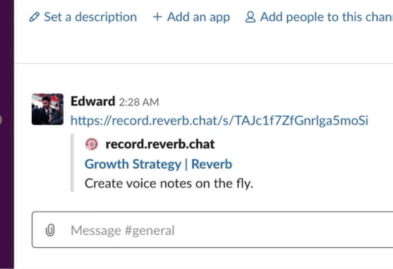 A slack voice message