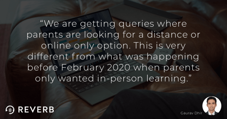 Parents are now looking for online only options. Prior to February 2020, they wanted only in-person learning for their children.