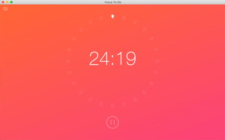 A red pomodoro timer.