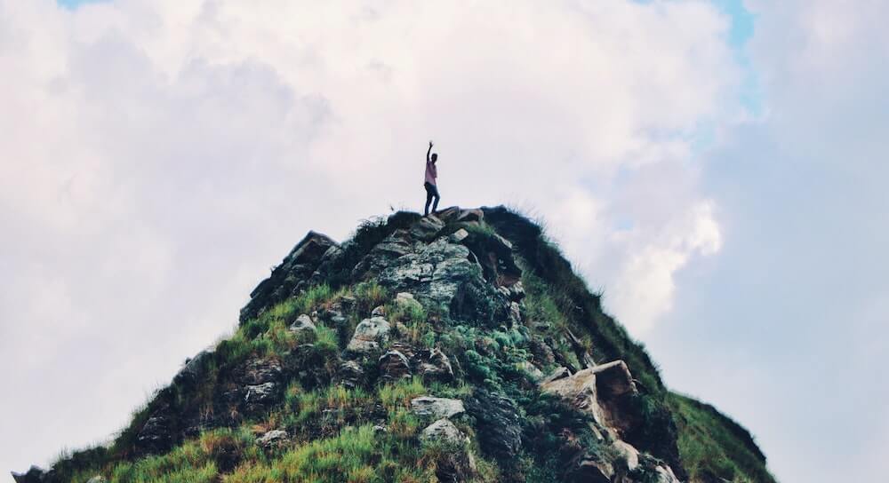 Positively climbing a mountain alone - remote learning requires independence, self-motivation, and proactiveness.